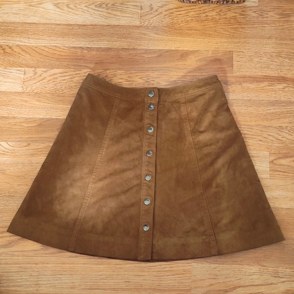 Cognac Vintage Abercrombie suede skirt - Picture 1 of 4